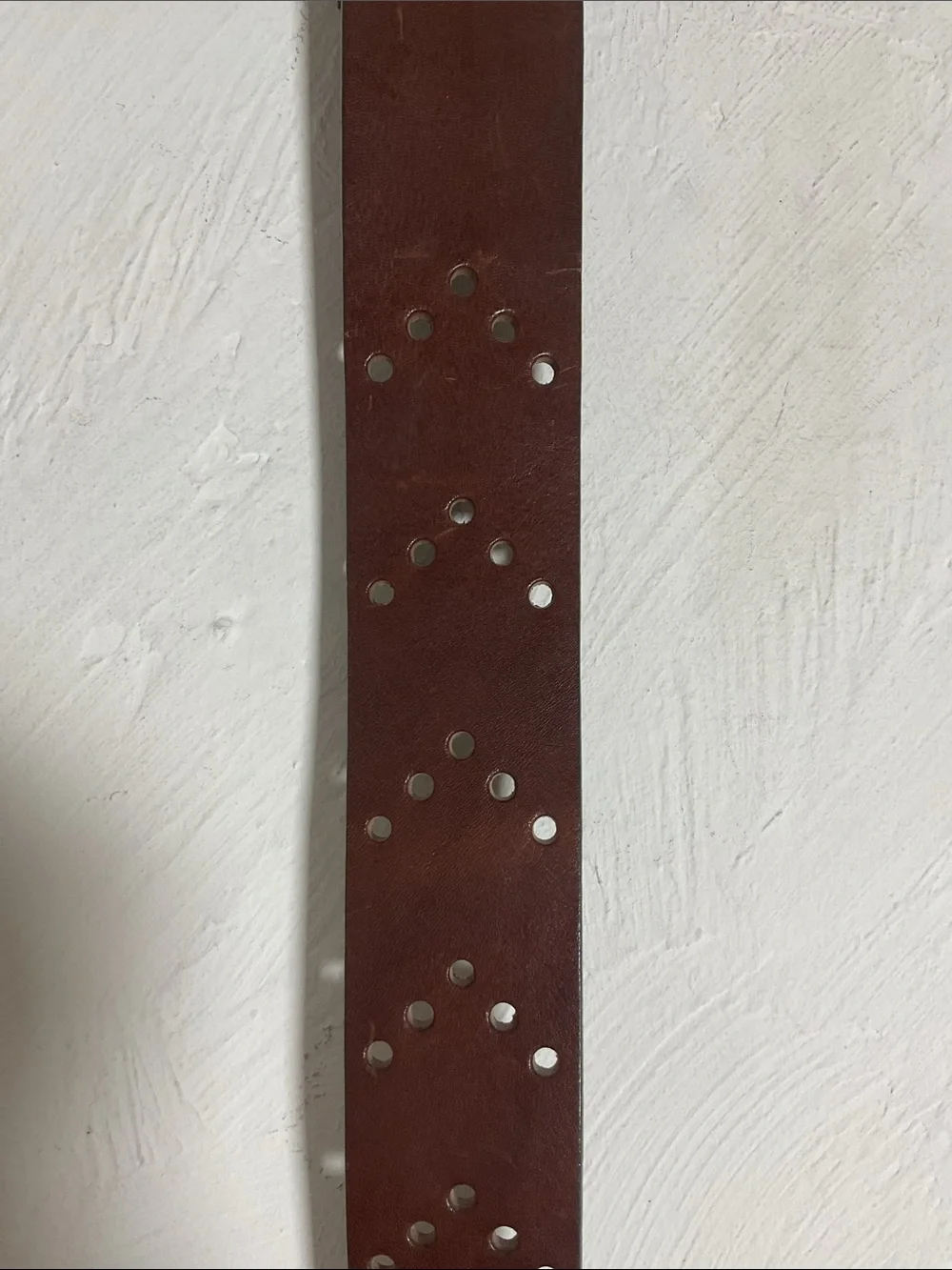 Old Navy Leather Belt Brown Chevron Cutout Vintage Y2K Size M